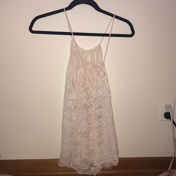 HP🌟 NWOT Ivory Free People Intimataly Sheer Lace Romper - Picture 4 of 4